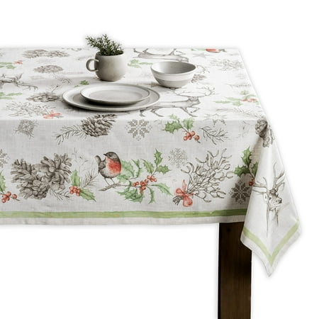 Maison d Hermine Christmas Dew 100% CottonTablecloth for Kitchen Dining Tabletop Decoration Parties Weddings (Square 60 Inch by 60 Inch)