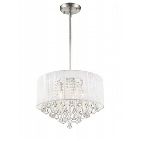 5 Light Pendant Brushed Nickel Steel String
