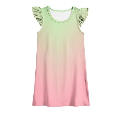 Geire Summer New Dress for Girls Sweet Small Flying Sleeve Gradient Color Round Collar Loose Casual Swing Twirly Sundress Size 100-160
Geire Summer New Dress for Girls Sweet Small Flying Sleeve Gradient Color Round Collar Loose Casual Swing Twirly Sundress Size 100-160
