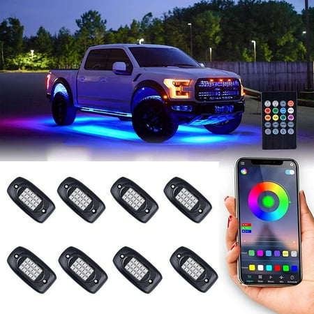 Waterproof Rgb Led Rock Lights 8Pcs Neon Underglow Lighting Kit with App and Wireless Remote Control Auto Exterior Wheel Underglow Lights Under Car Lights for Suv Truck Motorcycle Auto
Waterproof Rgb Led Rock Lights 8Pcs Neon Underglow Lighting Kit with App and Wireless Remote Control Auto Exterior Wheel Underglow Lights Under Car Lights for Suv Truck Motorcycle Auto