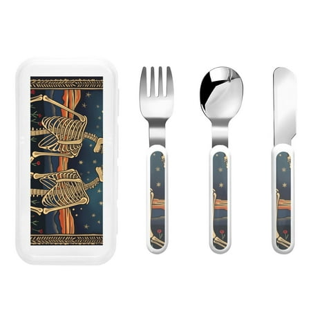 Easygdp Romantic Skeletons Under Moon 3-Piece Flatware Set Kids Silverware Stainless Steel Toddler Kids Utensils Safe for Preschooler Children
Easygdp Romantic Skeletons Under Moon 3-Piece Flatware Set Kids Silverware Stainless Steel Toddler Kids Utensils Safe for Preschooler Children