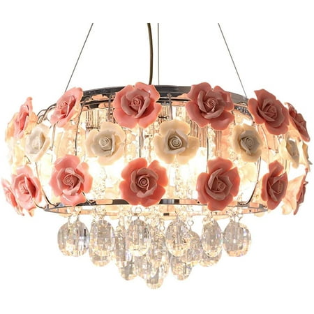 Miumaeov Romantic Ceramic Pink Rose Round Crystal Pendant Lamp Chandelier Ceiling Lamp
Miumaeov Romantic Ceramic Pink Rose Round Crystal Pendant Lamp Chandelier Ceiling Lamp