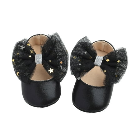 Baby Girl Princess Dress Shoes Soft Sole Bowknot Mary Jane Flats Non-Slip Infant Prewalkers with Star Sequins
Baby Girl Princess Dress Shoes Soft Sole Bowknot Mary Jane Flats Non-Slip Infant Prewalkers with Star Sequins