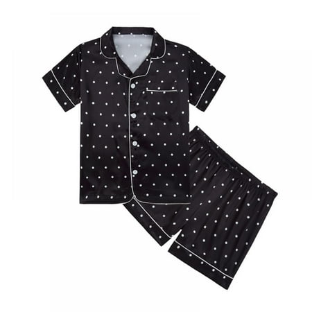 Baozhu Kids Toddler Baby Girl Boy Satin Pajamas Set Short Sleeve Button Down Pajama Shirt Top+Shorts Bottoms Sleepwear Outfits (5-14T)
Baozhu Kids Toddler Baby Girl Boy Satin Pajamas Set Short Sleeve Button Down Pajama Shirt Top+Shorts Bottoms Sleepwear Outfits (5-14T)