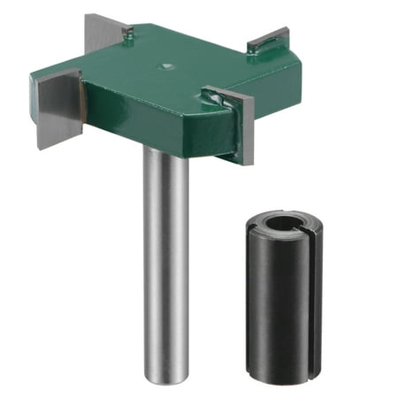 Uxcell 1/4 Shank 3/8 Cut Depth 4 Flute Carbide T Slot Router Bit with 1/2 to 1/4 Router Collet Adapter