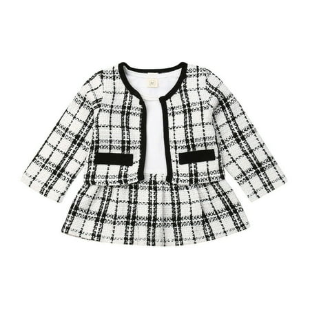 Toddler Baby Girls 2Pcs Black White Plaid Coat Tops Patchwork Tutu Dress Formal Outfits
Toddler Baby Girls 2Pcs Black White Plaid Coat Tops Patchwork Tutu Dress Formal Outfits