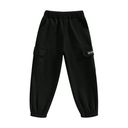 Frobukio Kids Boys Cargo Pants Casual Elastic Waist Flap Pocket Joggers Sweatpants Long Trousers Pants Black 5-6 Years
Frobukio Kids Boys Cargo Pants Casual Elastic Waist Flap Pocket Joggers Sweatpants Long Trousers Pants Black 5-6 Years