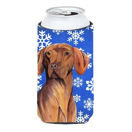 Vizsla Winter Snowflakes Holiday Tall Boy bottle sleeve Hugger - 22 To 24 oz.