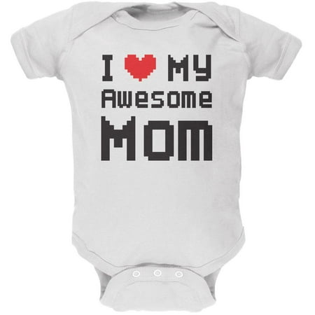 Mother s Day - I Heart My Awesome Mom 8 Bit Pixel White Soft Baby One Piece - 18-24 months
Mother s Day - I Heart My Awesome Mom 8 Bit Pixel White Soft Baby One Piece - 18-24 months