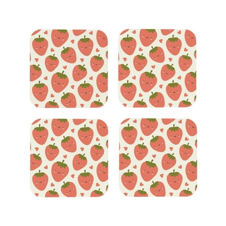 Leather Coasters with Heat-resistant for Drinks Cute Strawberry Red Love Cup Coasters Cup Pad Mat for Tabletop Protection Coffee Table Office Desk and Housewarming Gift
Leather Coasters with Heat-resistant for Drinks Cute Strawberry Red Love Cup Coasters Cup Pad Mat for Tabletop Protection Coffee Table Office Desk and Housewarming Gift