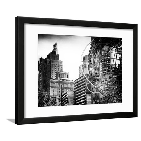 Columbus Circle, Globe Sculpture, 59 Street and Columbus Ave, Essex House Building, New York City Framed Print Wall Art By Philippe Hugonnard