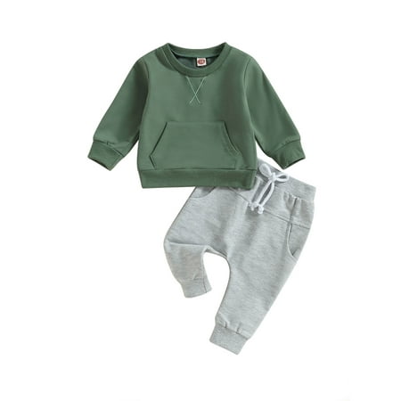Gwiyeopda Toddler Baby Boys 2PCS Outfits Long Sleeve Crewneck Sweatshirts Top Drawstring Long Pants
Gwiyeopda Toddler Baby Boys 2PCS Outfits Long Sleeve Crewneck Sweatshirts Top Drawstring Long Pants