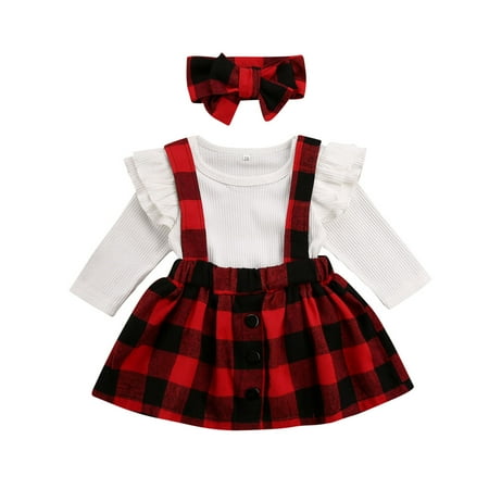 Lieserram Newborn Baby Girl Suspender Dress Outfit Set 3 6 9 12 18 Months Long Sleeve Romper Overall Plaid Skirts+Headband
Lieserram Newborn Baby Girl Suspender Dress Outfit Set 3 6 9 12 18 Months Long Sleeve Romper Overall Plaid Skirts+Headband