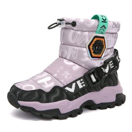 Winter Snow Boots for Boys Girls Non Slip Cleat Waterproof Windproof Warm Faux Fur Lining for Raining Snowing Day
Winter Snow Boots for Boys Girls Non Slip Cleat Waterproof Windproof Warm Faux Fur Lining for Raining Snowing Day
