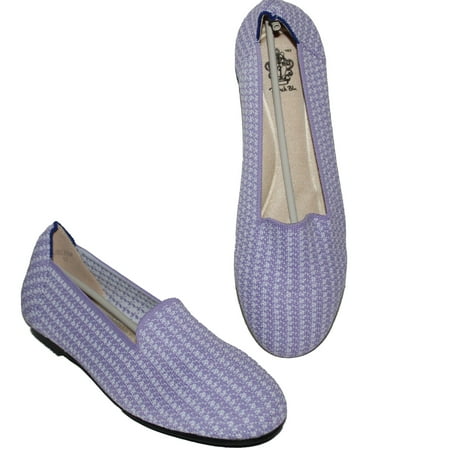 French Blu Lollipop Size EU 37 (US 6.5) Geometric Ballet Flat Shoe Violet