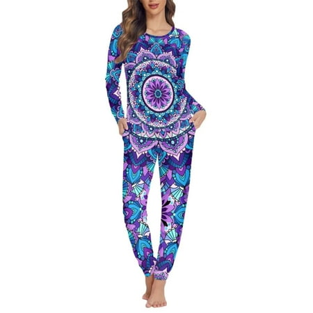 Suhoaziia Pajamas for Women Set Comfortable Nightwear Snug-Fit Full-length Shirt Print Graphic Ethnic Mandala Crew Neck Multi-Season Daily Wear Fit Size XS Ladies
Suhoaziia Pajamas for Women Set Comfortable Nightwear Snug-Fit Full-length Shirt Print Graphic Ethnic Mandala Crew Neck Multi-Season Daily Wear Fit Size XS Ladies