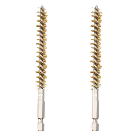 2pcs Hex Handle Brush Brass Bore Cleaning Brush Sturdy Wire Bore Brushes