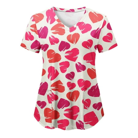 Women Scrubs Top Working Uniform Nurses Clothing Workwear Printed Short Sleeve V-Neck Solid Color Shirts T-Shirts Tops With Pockets Top Daily Tshirt
Women Scrubs Top Working Uniform Nurses Clothing Workwear Printed Short Sleeve V-Neck Solid Color Shirts T-Shirts Tops With Pockets Top Daily Tshirt