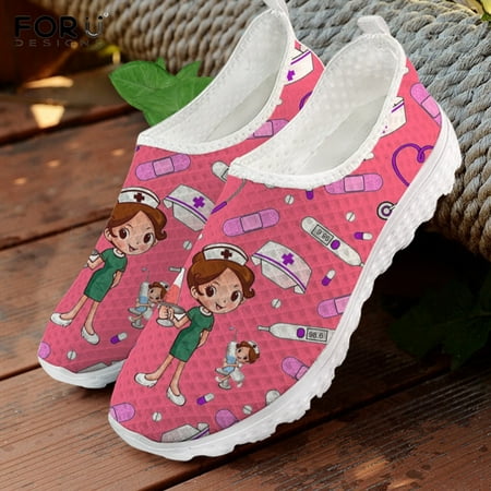 FORUDESIGNS Cute Cartoon Nurse/Doctor/Hospital Pattern Woman Slip On Sneakers Mesh Nursing Shoes for Women Lightweight Footwear
FORUDESIGNS Cute Cartoon Nurse/Doctor/Hospital Pattern Woman Slip On Sneakers Mesh Nursing Shoes for Women Lightweight Footwear