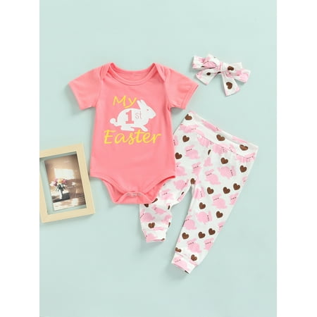 My 1st Easter Newborn Toddler Baby Girl 3Pcs Clothes Set Short Sleeve Romper Top Rabbit Pants Headband Outfit (Pink 0-6 Months)
My 1st Easter Newborn Toddler Baby Girl 3Pcs Clothes Set Short Sleeve Romper Top Rabbit Pants Headband Outfit (Pink 0-6 Months)