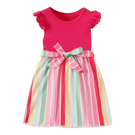 Toddler Girls Dress Fly Sleeve Patchwork Colour Striped Printed Princess Dress Lovely Clothes Baby Sundress Streetwear
Toddler Girls Dress Fly Sleeve Patchwork Colour Striped Printed Princess Dress Lovely Clothes Baby Sundress Streetwear