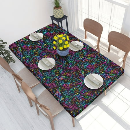 Home Deluxe Tablecloth Scratchboard Rainbow Zebras Waterproof Elastic Rim Edged Table Cover- For Christmas Parties And Picnics 4ft
Home Deluxe Tablecloth Scratchboard Rainbow Zebras Waterproof Elastic Rim Edged Table Cover- For Christmas Parties And Picnics 4ft