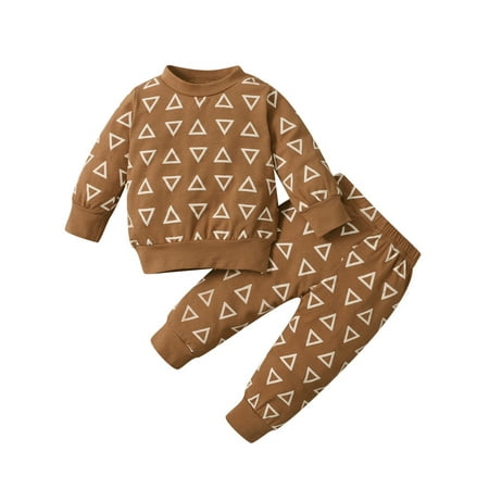 Nokpsedcb Newborn Baby Boys Girls 2Pcs Clothes Sets Triangle Printed Pattern Pullover Tops Pants Brown 9-12 Months
Nokpsedcb Newborn Baby Boys Girls 2Pcs Clothes Sets Triangle Printed Pattern Pullover Tops Pants Brown 9-12 Months