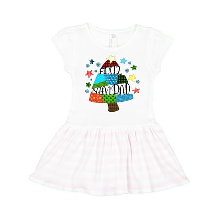 Inktastic Feliz Navidad Patchwork Tree Quilting Gift Toddler Girl Dress