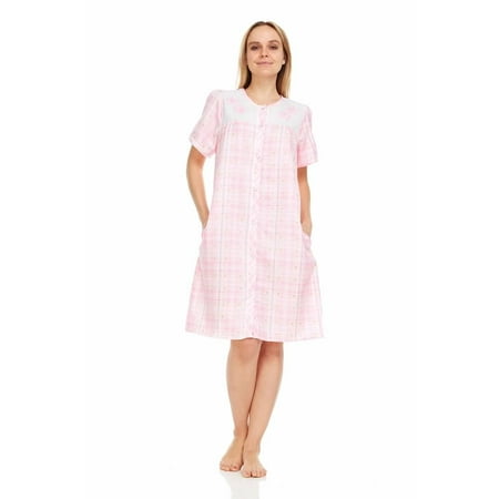 Dream8teen Women s Snaps Front Closure House Dress Short Sleeve Woven Housecoat Duster Lounger Robe 2018 Pink Plaid 5X-large
Dream8teen Women s Snaps Front Closure House Dress Short Sleeve Woven Housecoat Duster Lounger Robe 2018 Pink Plaid 5X-large