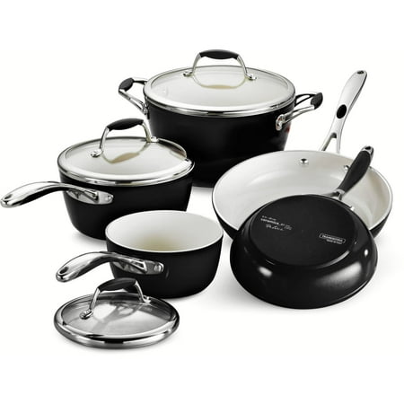 Tramontina Gourmet Ceramica 01 Deluxe 8-Piece Cookware Set, Black