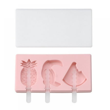 Ice Cream Mould Popsicle Mold Silicone Easy Cream Ice Pop Molds Cakesicle Mold Homemade Popsicle with Lid & Plastic Sticks for DIY Ice Cream
