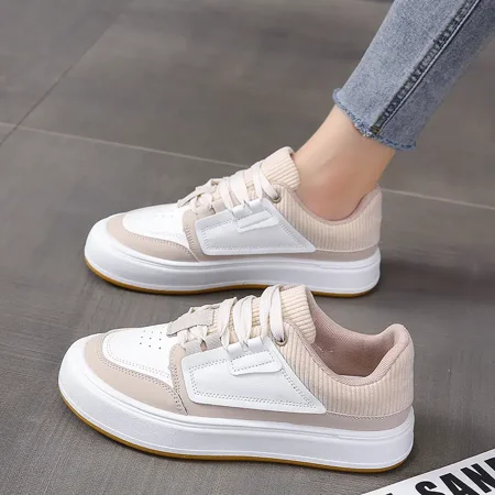 Cute & Simple Low Top Sneakers White Ribbed Breathable Skate Shoes Women‘s Footwear
Cute & Simple Low Top Sneakers White Ribbed Breathable Skate Shoes Women‘s Footwear