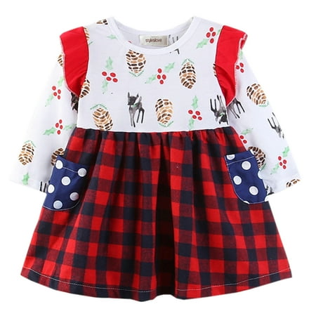 Little Toddler Girls Christmas Patterned Holiday Party Outfit Dress (Reindeer+Plaid 4-5 Years)
Little Toddler Girls Christmas Patterned Holiday Party Outfit Dress (Reindeer+Plaid 4-5 Years)