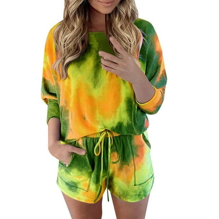Pgeraug Polyester homecoming clothes Tie-dye Long Sleeve Pajama Set Night Lounge Top Short Sleepwear pajams for women Army Green 3XL
Pgeraug Polyester homecoming clothes Tie-dye Long Sleeve Pajama Set Night Lounge Top Short Sleepwear pajams for women Army Green 3XL