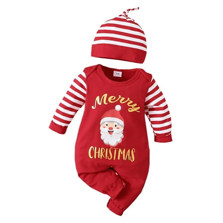 elfinBE Newborn Unisex Baby Christmas Printed One-piece Romper And Hat 2PCs Outfit Suit 0-12M
elfinBE Newborn Unisex Baby Christmas Printed One-piece Romper And Hat 2PCs Outfit Suit 0-12M