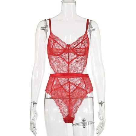 Woobling Women Bodysuit Lace Sleepwear Mini Lingerie Ladies Teddy Club Nightwear Red L
Woobling Women Bodysuit Lace Sleepwear Mini Lingerie Ladies Teddy Club Nightwear Red L