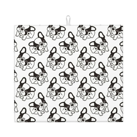 Dish Drying Mats for Kitchen Counter Black White Cute French Bulldog 16x18in Dish Drying Pad Coffee Mat with Hanging Loop Super absorbent Kitchen Counter Mat Coffee Bar Accessories
Dish Drying Mats for Kitchen Counter Black White Cute French Bulldog 16x18in Dish Drying Pad Coffee Mat with Hanging Loop Super absorbent Kitchen Counter Mat Coffee Bar Accessories