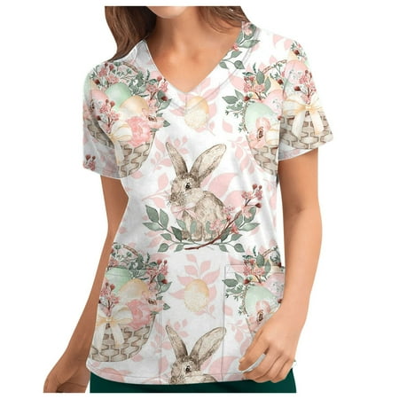 cllios Women s Easter Scrub Top Bunny Easter Eggs Graphic Shirt Short Sleeve Funny T-shirt V Neck Casual Nursing Working Uniform Easter Gift for Women
cllios Women s Easter Scrub Top Bunny Easter Eggs Graphic Shirt Short Sleeve Funny T-shirt V Neck Casual Nursing Working Uniform Easter Gift for Women