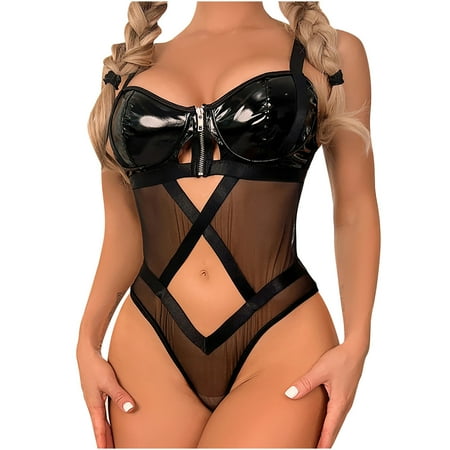Women Snap Crotch Lingerie Lace Teddy Chemise Boudoir Nighty Teddy Lingerie Leather Bodysuit Mesh Patchwork Sujetador Transparente Tanga Sexy Dessous Set One Piece Teddy Bodysuit Sleepwear
Women Snap Crotch Lingerie Lace Teddy Chemise Boudoir Nighty Teddy Lingerie Leather Bodysuit Mesh Patchwork Sujetador Transparente Tanga Sexy Dessous Set One Piece Teddy Bodysuit Sleepwear
