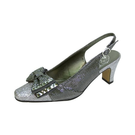 Floral Women s Megan Extra Wide Width Glitter Bow Slingback
