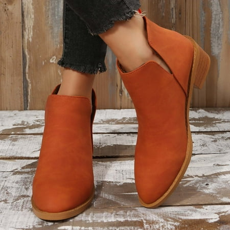 Qiaocaity Women Shoes on Clearance Up to 20% off Women s Winter Fashion Solid Color Boots Chunky Heel Middle Heel Pointed Toe Boots Orange 38
Qiaocaity Women Shoes on Clearance Up to 20% off Women s Winter Fashion Solid Color Boots Chunky Heel Middle Heel Pointed Toe Boots Orange 38