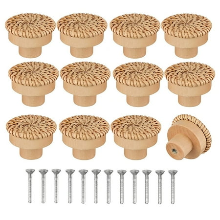 Boho Rattan Dresser Knobs Round Wooden Drawer Knobs Handmade Wicker Woven and Screws for Boho Furniture Knobs 12Pcs
Boho Rattan Dresser Knobs Round Wooden Drawer Knobs Handmade Wicker Woven and Screws for Boho Furniture Knobs 12Pcs