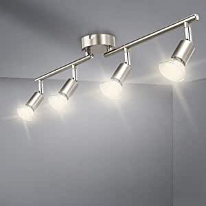 DLLT Modern LED 4 Light Track Lighting Kit Flush Mount Wall or Ceiling Spot Lights Fixtures Flexibly Adjustable Decorative Accent Lamp for Kitchen Living Room Bedroom Hallway GU10 Bulbs Included
DLLT Modern LED 4 Light Track Lighting Kit Flush Mount Wall or Ceiling Spot Lights Fixtures Flexibly Adjustable Decorative Accent Lamp for Kitchen Living Room Bedroom Hallway GU10 Bulbs Included