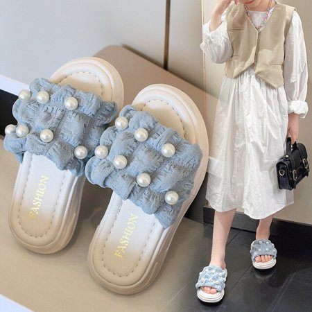 DancePeanut Summer Kids Girls Elegant Pearl Flat Slippers Beach Sandals Shoes Children Girls Non-Slip Fashion Slippers Size 26-37
DancePeanut Summer Kids Girls Elegant Pearl Flat Slippers Beach Sandals Shoes Children Girls Non-Slip Fashion Slippers Size 26-37
