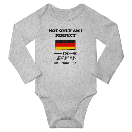 Not Only am i Perfect I m German Too! Baby Long Sleeve Bodysuit Outfits (Gray 12 Months)
Not Only am i Perfect I m German Too! Baby Long Sleeve Bodysuit Outfits (Gray 12 Months)