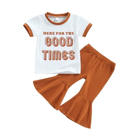 Bagilaanoe 2pcs Toddler Baby Girl Long Pants Set Letter Print Short Sleeve T-shirt Tops + Flare Trousers 12M 18M 24M 3T 4T 5T Kids Casual Outfits
Bagilaanoe 2pcs Toddler Baby Girl Long Pants Set Letter Print Short Sleeve T-shirt Tops + Flare Trousers 12M 18M 24M 3T 4T 5T Kids Casual Outfits