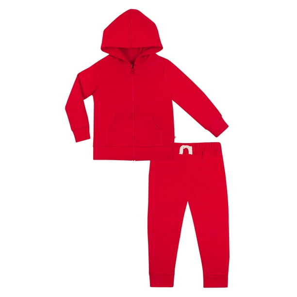 Little Star Organic Baby Boys and Toddler Boys True Brights Hoodie Sweatshirt & Jogger Pants, 2-Piece