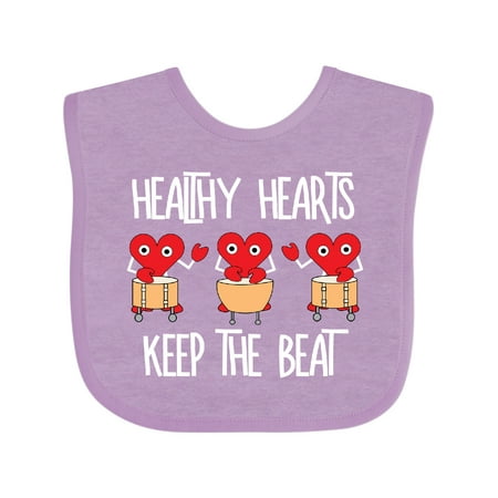 Inktastic Healthy Hearts White Text Gift Baby Boy or Baby Girl Bib