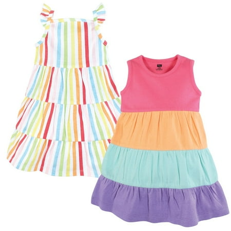 Hudson Baby Girl Cotton Dresses Rainbow Stripe 18-24 Months