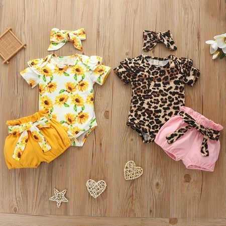 Kids Baby Girl Flower Printed Short Sleeved Romper + Shorts Clothing Headband Set
Kids Baby Girl Flower Printed Short Sleeved Romper + Shorts Clothing Headband Set